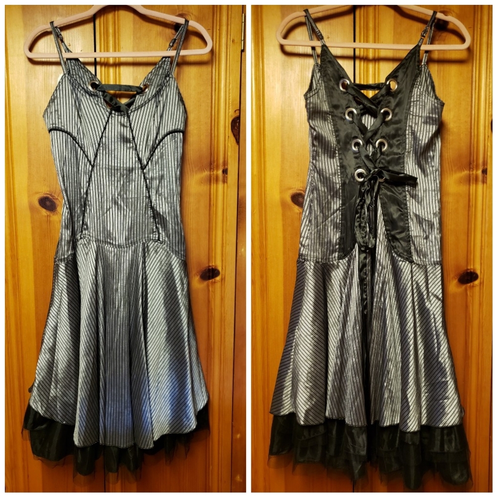 New Grifflin Paris Ribbon Tie Up Dress Womens Size Small